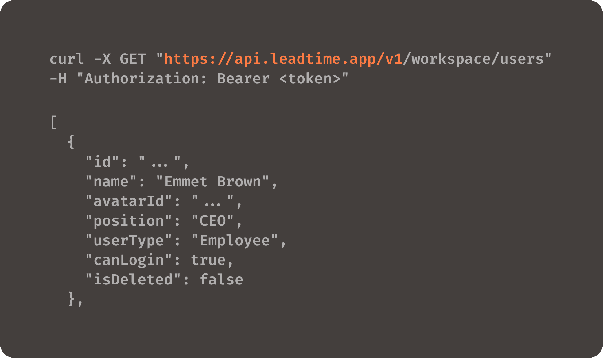 Leadtime API visual