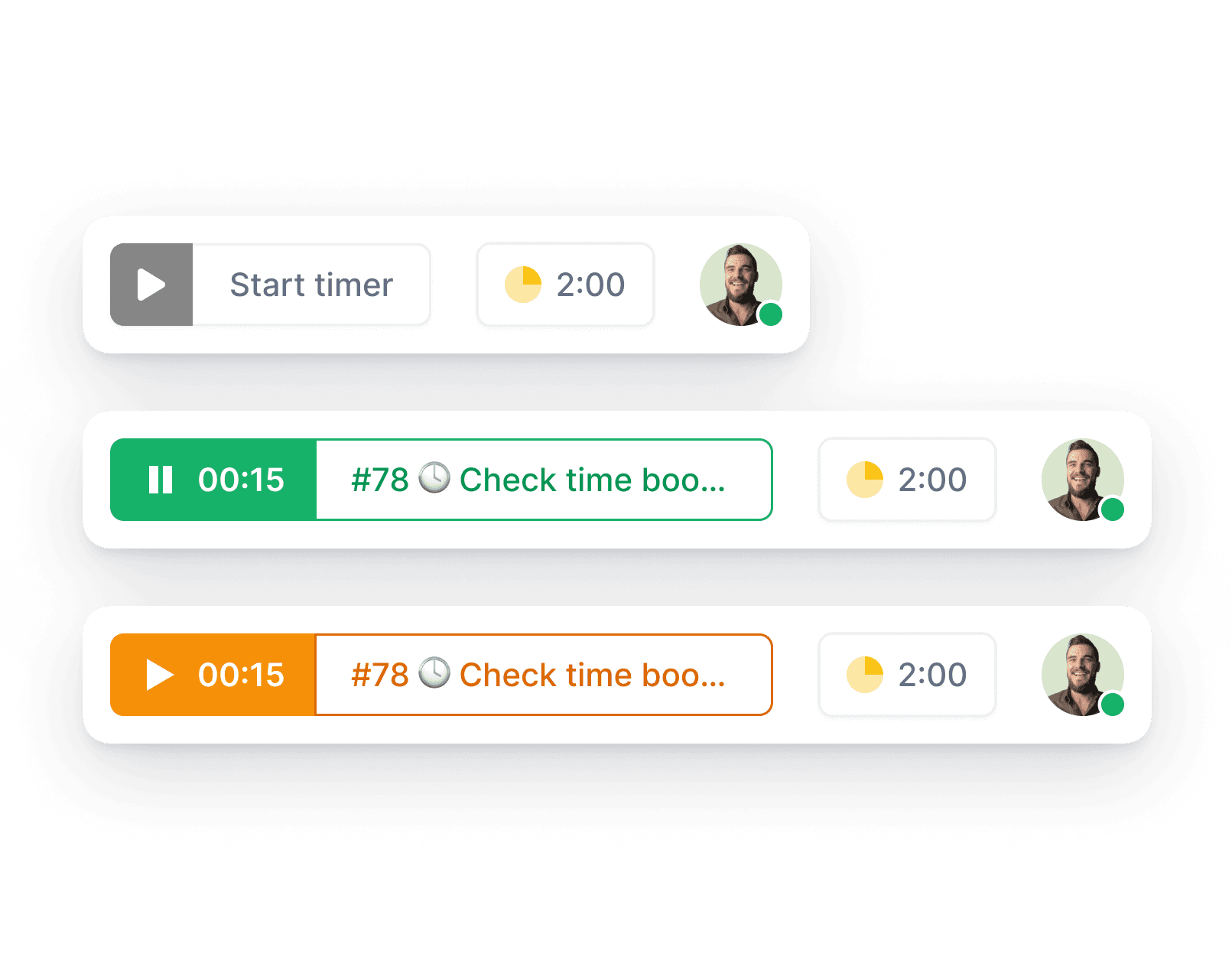 Time tracking with daily billable hours targets